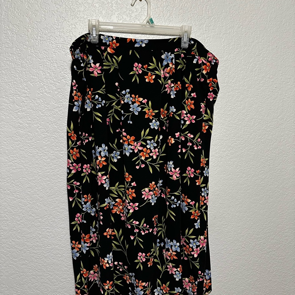 Floral Black Skirt